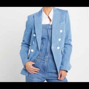 NWOT Kourt Denim DB”Balmain”style w/leopard lining